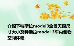 介绍下特斯拉model3全景天窗尺寸大小及特斯拉model 3车内储物空间体验