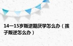 14一15岁叛逆期厌学怎么办（孩子叛逆怎么办）