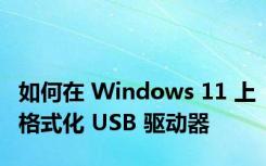 如何在 Windows 11 上格式化 USB 驱动器