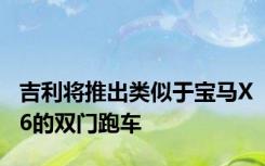 吉利将推出类似于宝马X6的双门跑车