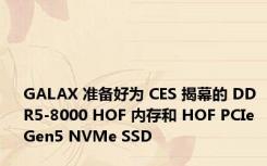 GALAX 准备好为 CES 揭幕的 DDR5-8000 HOF 内存和 HOF PCIe Gen5 NVMe SSD