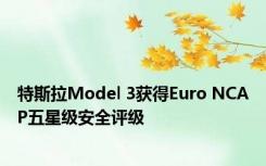 特斯拉Model 3获得Euro NCAP五星级安全评级