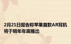 2月21日报告称苹果首款AR耳机将于明年年底推出