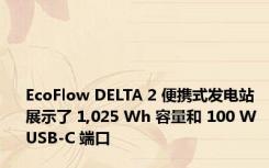 EcoFlow DELTA 2 便携式发电站展示了 1,025 Wh 容量和 100 W USB-C 端口