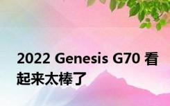 2022 Genesis G70 看起来太棒了