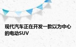 现代汽车正在开发一款以为中心的电动SUV