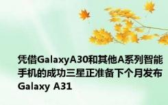 凭借GalaxyA30和其他A系列智能手机的成功三星正准备下个月发布Galaxy A31