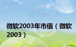 微软2003年市值（微软2003）