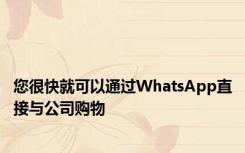 您很快就可以通过WhatsApp直接与公司购物