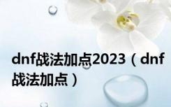 dnf战法加点2023（dnf战法加点）