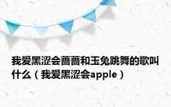 我爱黑涩会蔷蔷和玉兔跳舞的歌叫什么（我爱黑涩会apple）