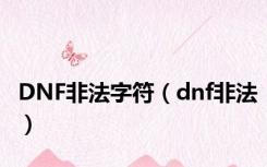 DNF非法字符（dnf非法）