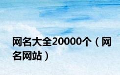 网名大全20000个（网名网站）