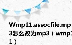 Wmp11.assocfile.mp3怎么改为mp3（wmp11）