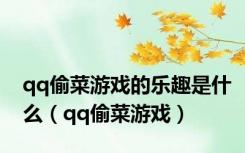 qq偷菜游戏的乐趣是什么（qq偷菜游戏）