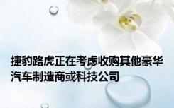 捷豹路虎正在考虑收购其他豪华汽车制造商或科技公司