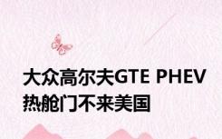 大众高尔夫GTE PHEV热舱门不来美国