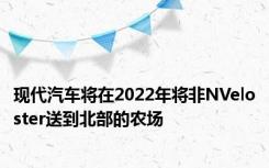 现代汽车将在2022年将非NVeloster送到北部的农场