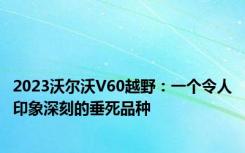 2023沃尔沃V60越野：一个令人印象深刻的垂死品种