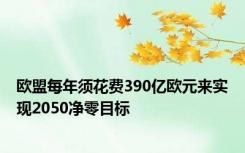 欧盟每年须花费390亿欧元来实现2050净零目标