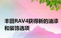 丰田RAV4获得新的油漆和装饰选项