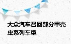 大众汽车召回部分甲壳虫系列车型