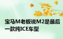 宝马M老板说M2是最后一款纯ICE车型