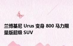 兰博基尼 Urus 变身 800 马力限量版超级 SUV