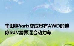 丰田将Yaris变成具有AWD的迷你SUV跨界混合动力车