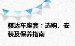 骐达车座套：选购、安装及保养指南